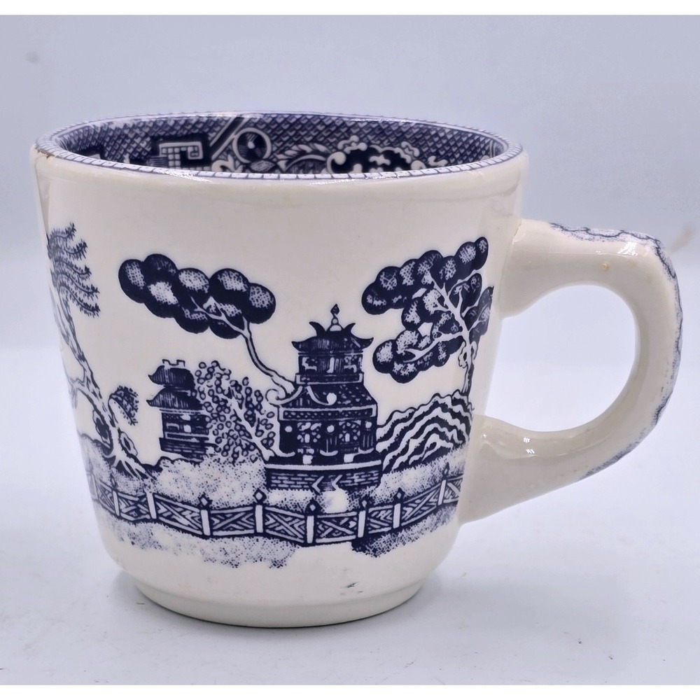 Vintage Blue Willow Buffalo China Oriental Design‎ Restaurant Ware Mug Ceramic